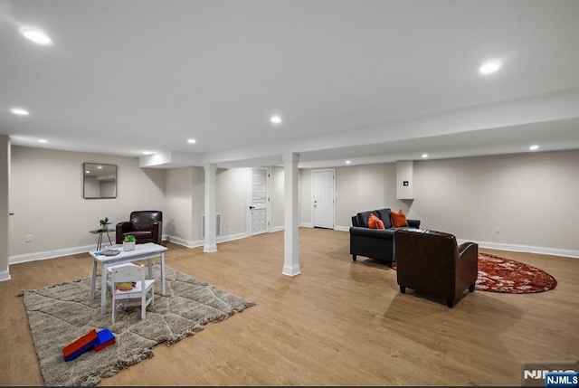 interior space featuring light hardwood / wood-style flooring