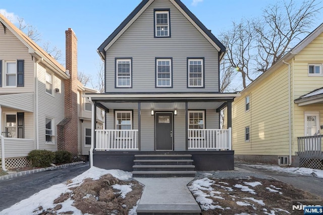 front facade with covered porch