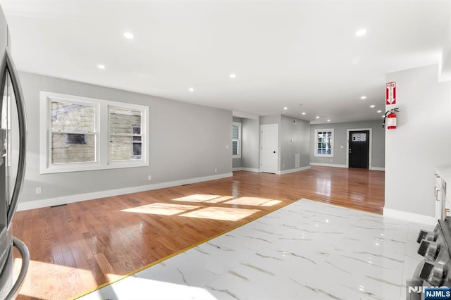 living room with light wood-type flooring