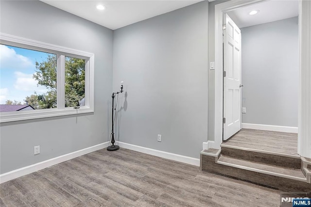 empty room featuring wood-type flooring