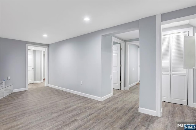 empty room with light wood-type flooring