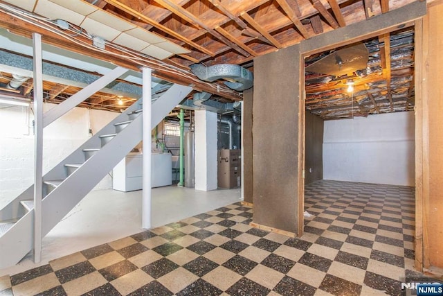 basement with washer / dryer