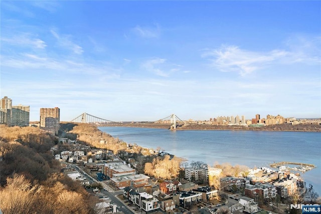 water view with a city view