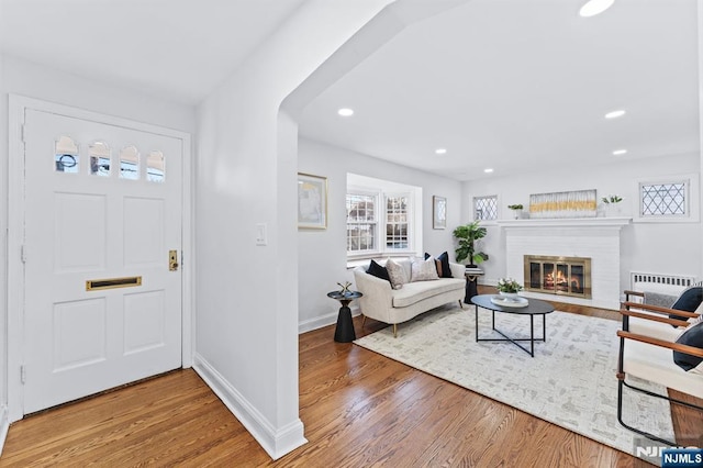 entrance foyer with hardwood / wood-style flooring