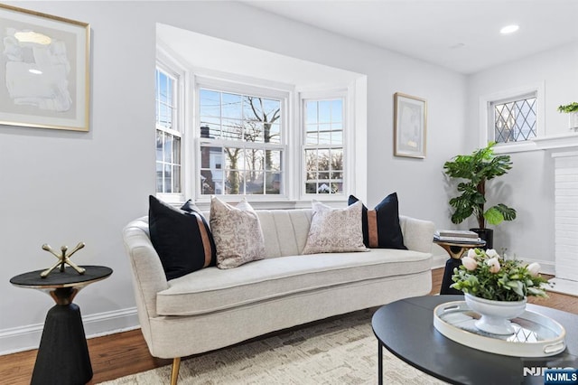 living room featuring hardwood / wood-style floors