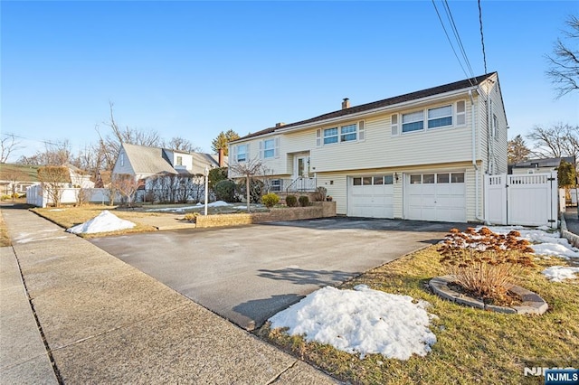 split foyer home with a garage