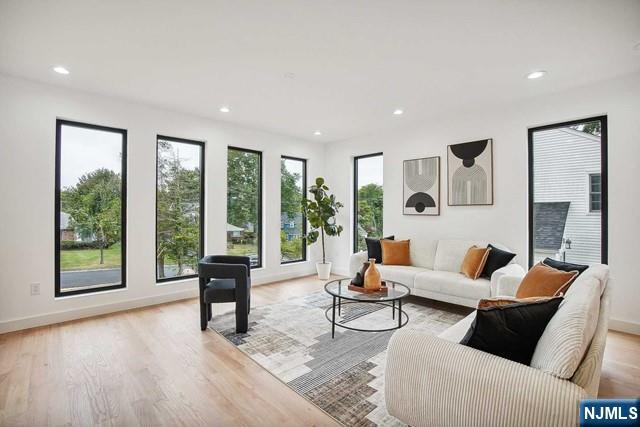 living room featuring light hardwood / wood-style floors