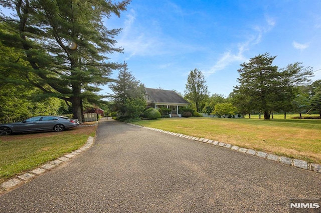 view of front of house with a front lawn