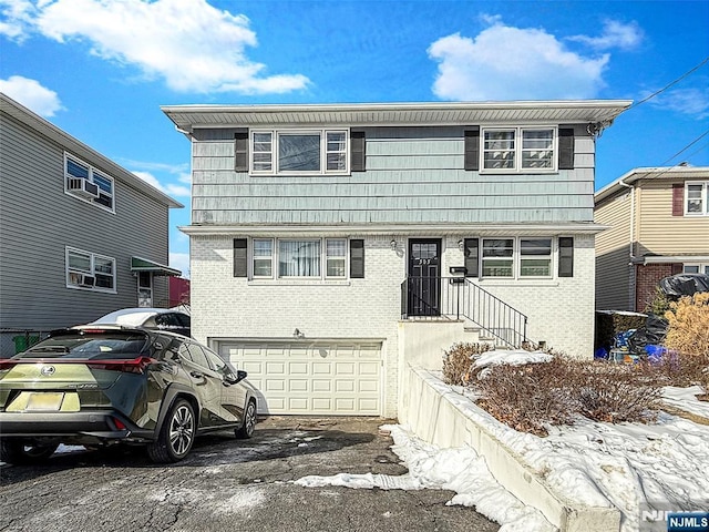 view of property with a garage