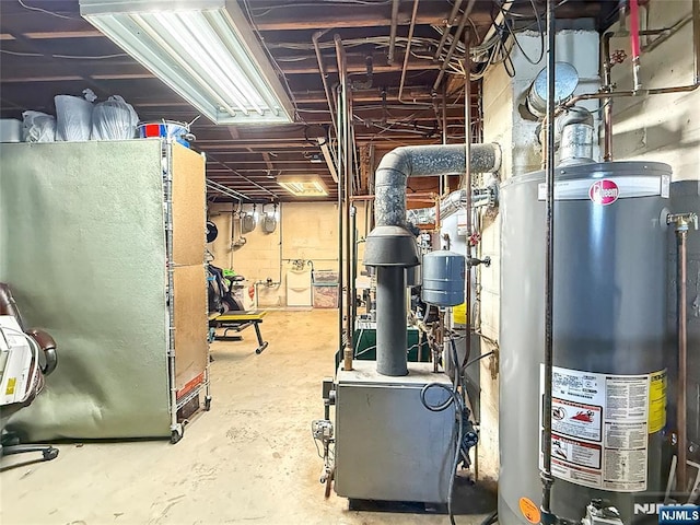 utility room with water heater