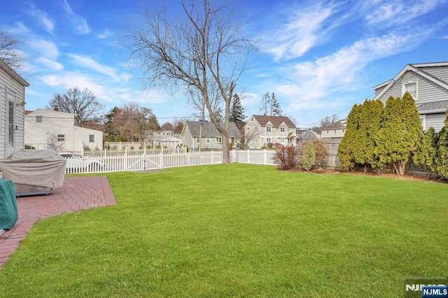 view of yard with a patio area