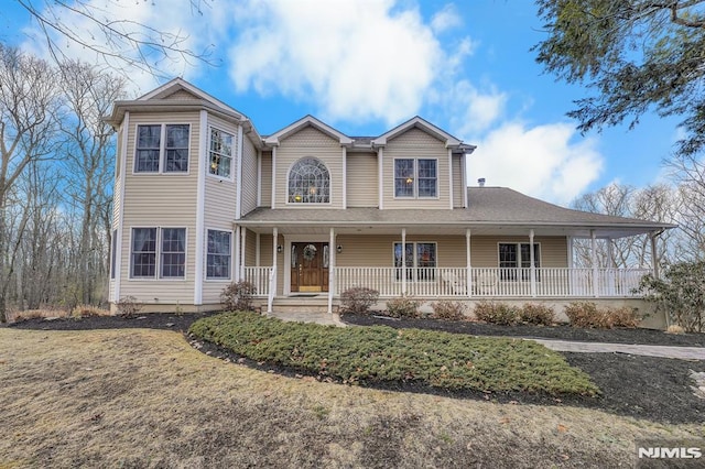 view of front of home featuring covered porch