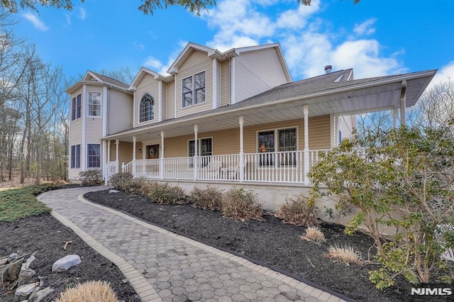 view of front of property with covered porch