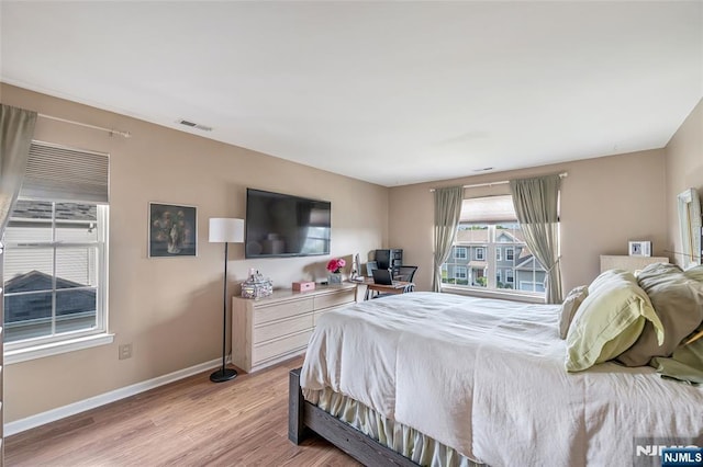 bedroom featuring light hardwood / wood-style floors