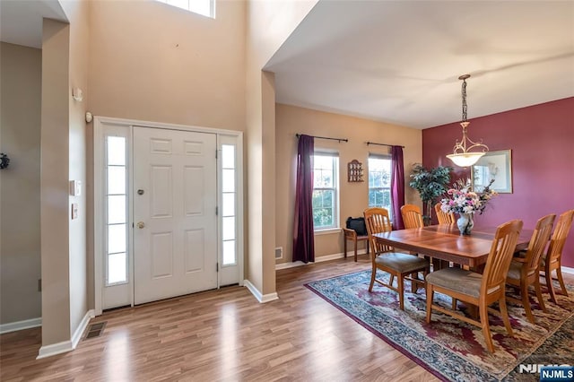 foyer featuring hardwood / wood-style floors