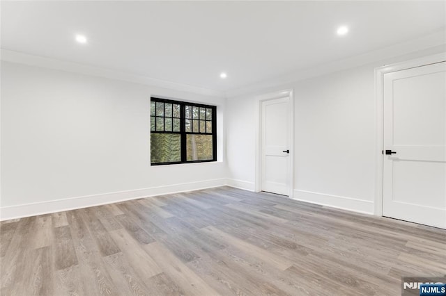 empty room featuring light wood-type flooring