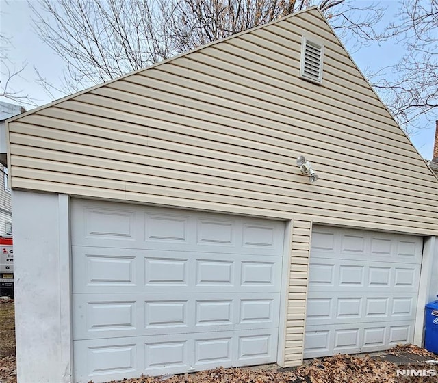 view of garage