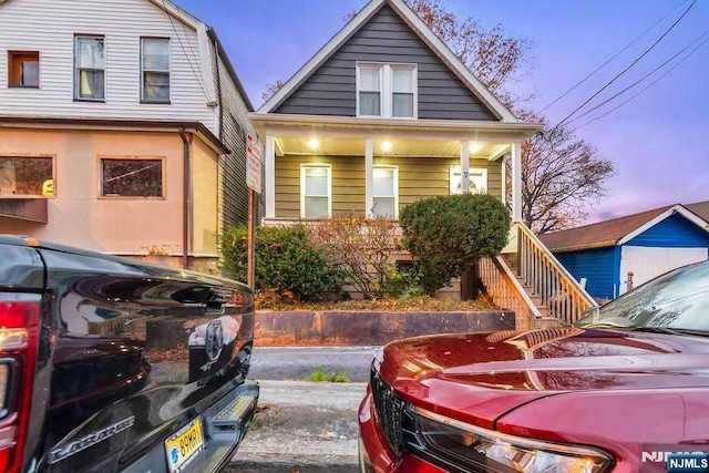 view of front of property with covered porch