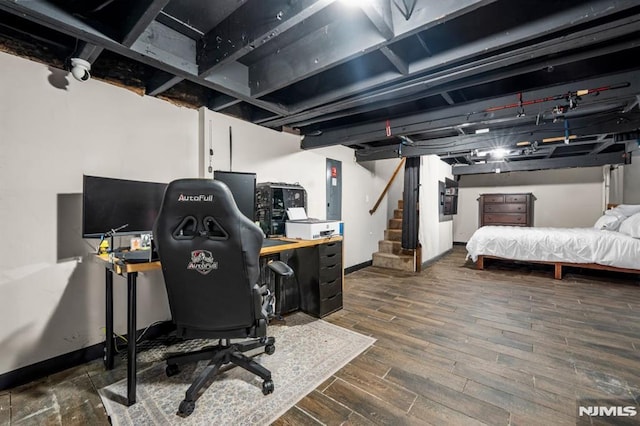 interior space featuring dark wood-type flooring