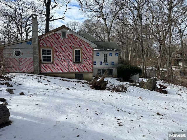 view of snowy exterior