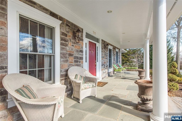 view of patio / terrace featuring covered porch