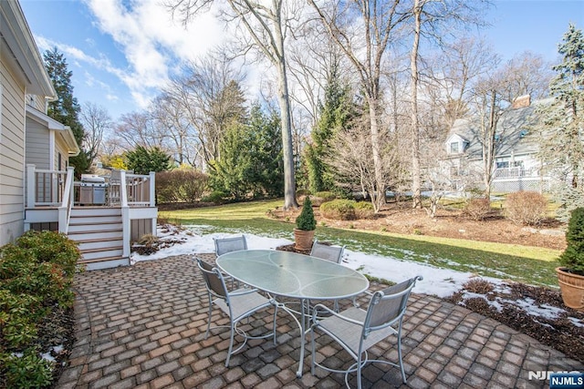 view of patio with a deck