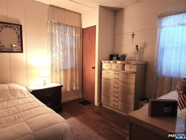 bedroom featuring dark hardwood / wood-style flooring