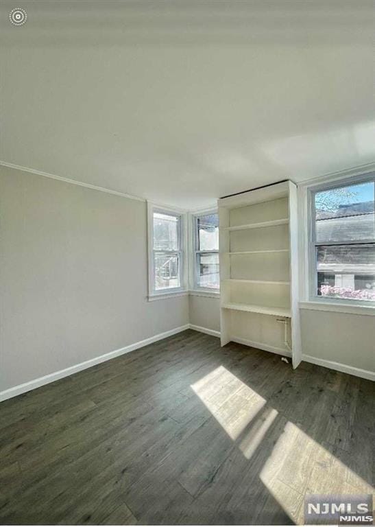 empty room featuring dark hardwood / wood-style flooring