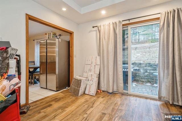 interior space featuring light wood-type flooring