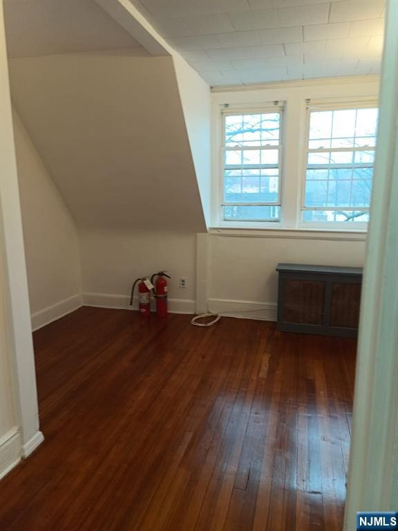 additional living space featuring dark hardwood / wood-style floors