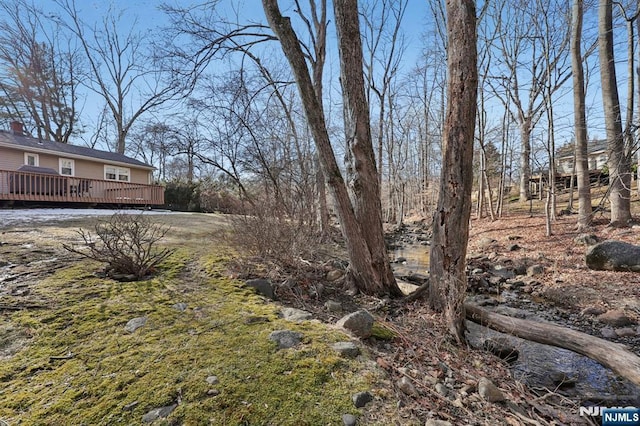 view of yard with a deck