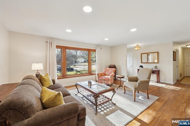 living room featuring light hardwood / wood-style flooring