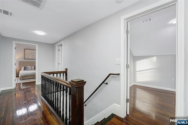 hall featuring dark hardwood / wood-style floors