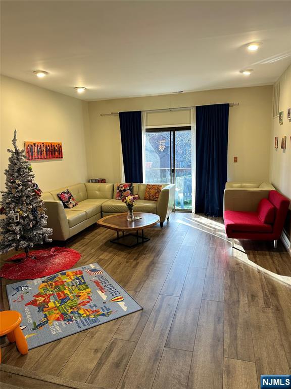 living room featuring hardwood / wood-style flooring