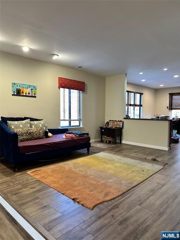 living room featuring hardwood / wood-style flooring