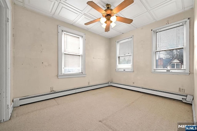 unfurnished room featuring an ornate ceiling and ceiling fan