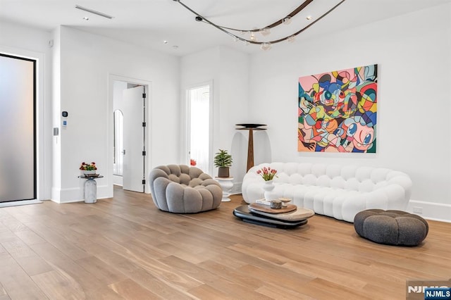 living room featuring hardwood / wood-style floors