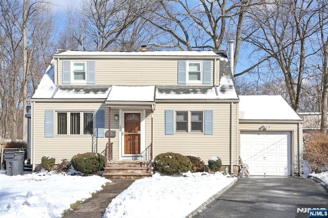 view of front facade with a garage