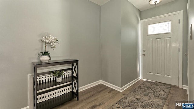 entrance foyer featuring dark hardwood / wood-style floors