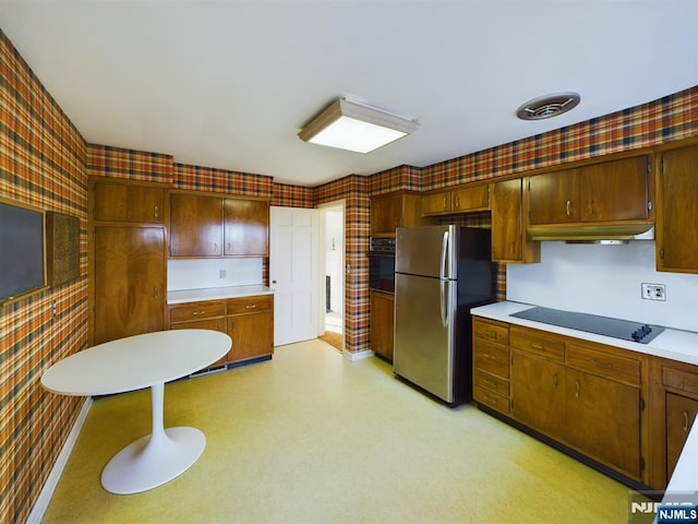 kitchen featuring black appliances