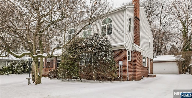 view of snow covered exterior