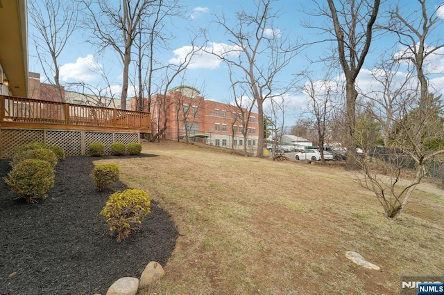 view of yard featuring a deck