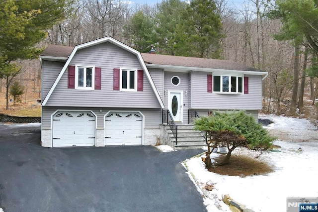 split foyer home with a garage