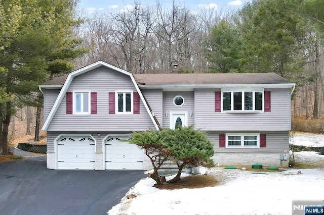 split foyer home with a garage