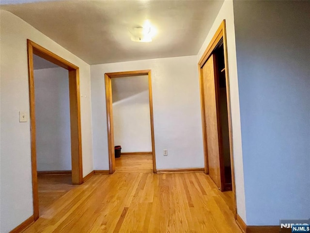 hall featuring light hardwood / wood-style floors