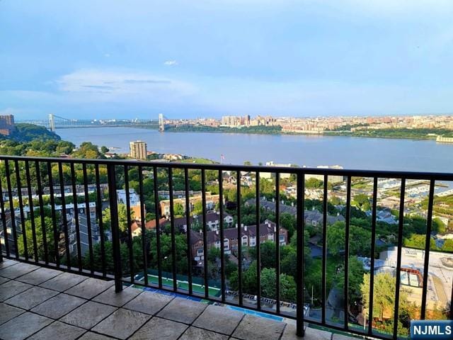 balcony with a water view