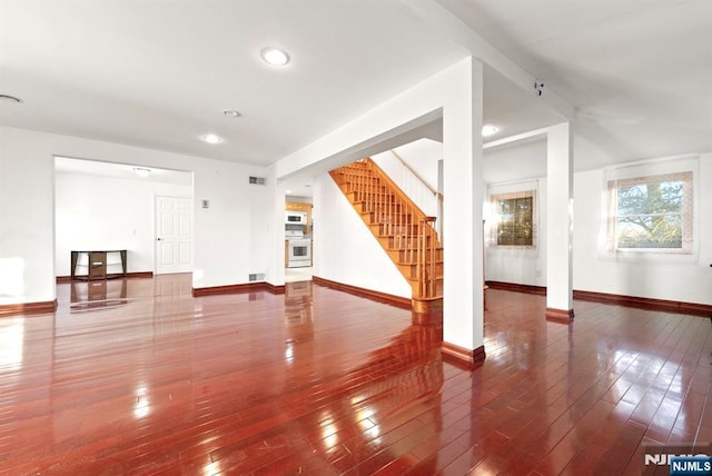 interior space with hardwood / wood-style floors