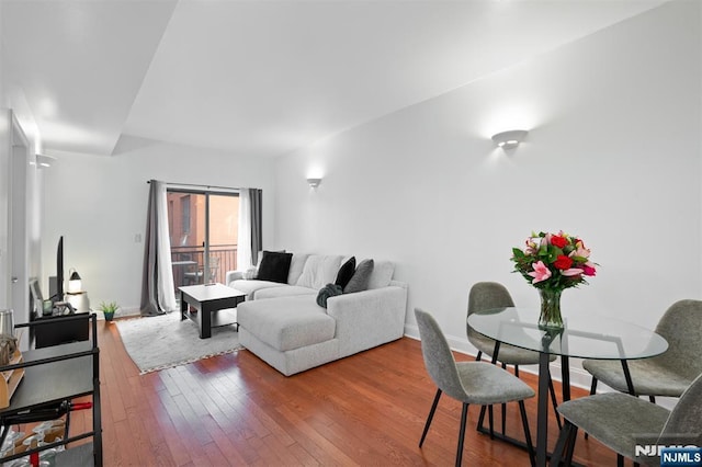 living room featuring hardwood / wood-style flooring