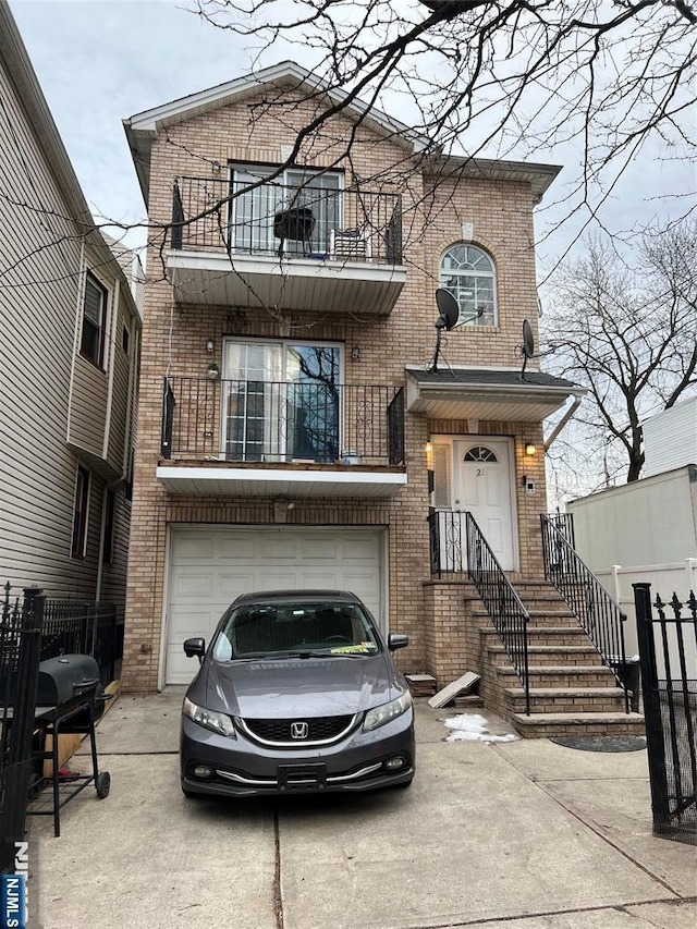 view of front of house with a garage