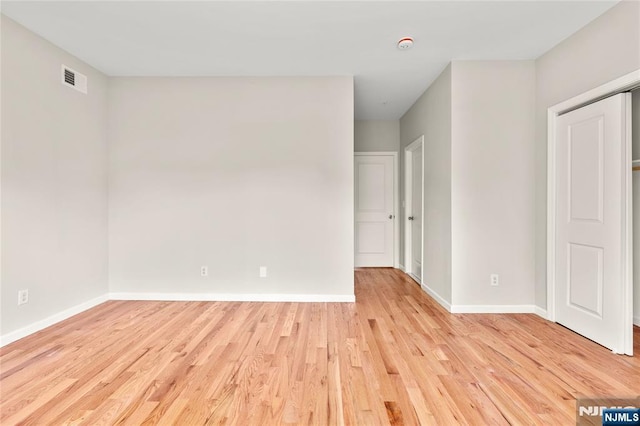 interior space with light hardwood / wood-style flooring